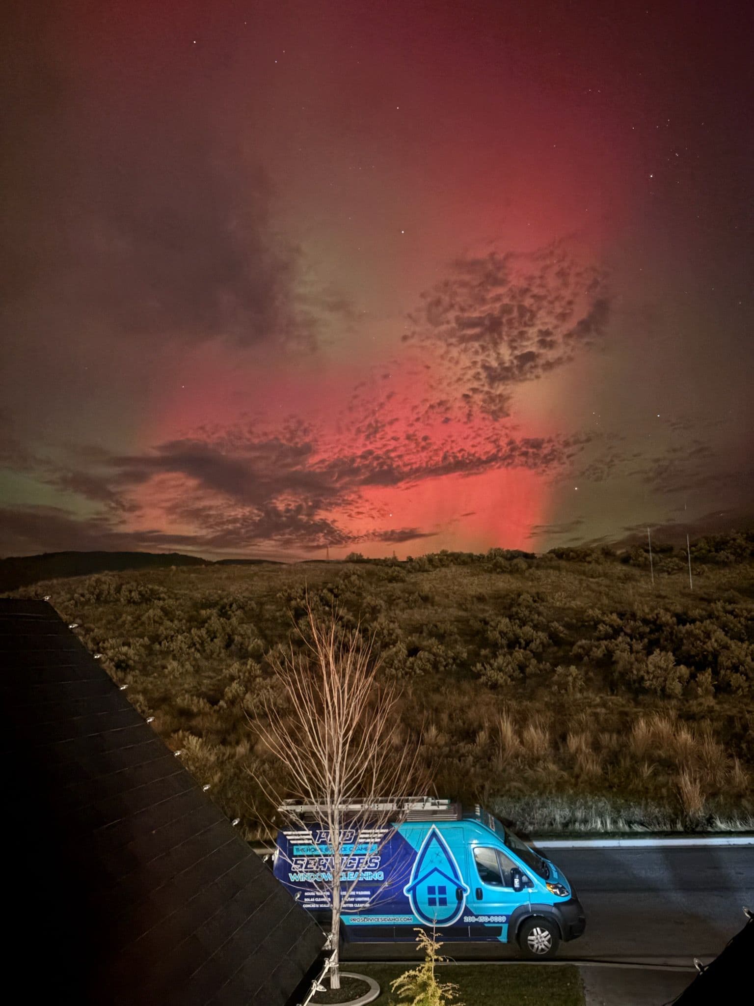 Our Stellar Window Wash Van Witnessed the Northern Lights image